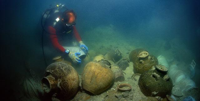 Remnants of the Santa Cruz, a 15th century junk found off the coast of the Philippines.